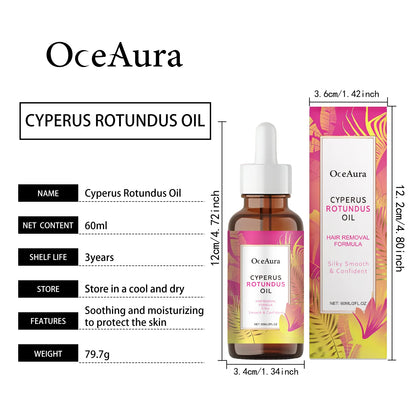 OceAura Cyperus Rotundus Oil for Hair Removal Soft Smooth Skin Care Deep Hydration Anti Hair Growth Inhibition After Shave Oil