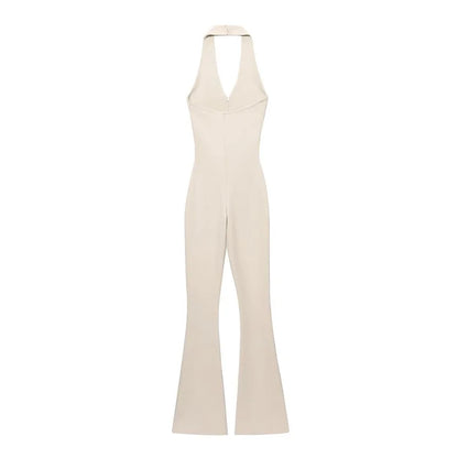 MUJER 2025 Long Jumpsuit Woman Flared Fitness Jumpsuits for Women Black Summer Woman Jumpsuit Sexy Sleeveless Backless Overalls