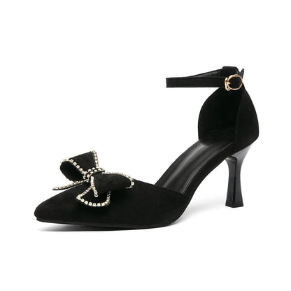 2025 Women's Summer New Fashion Bow High Heel Sandals Luxury Fashion Sandals Paired with Bow Single Shoulder Women's Bag Set