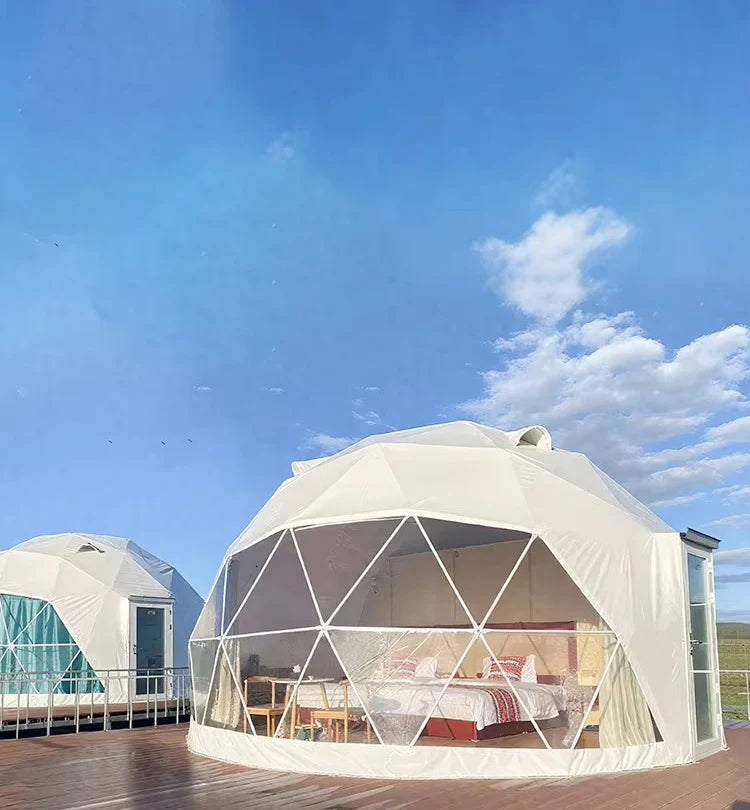 Geodesic Dome Manor Greenhouse Tent Leisure Resort Vacation Outdoor Glamping Round Tent Transparent Starry Sky Luxury Hotel Dome