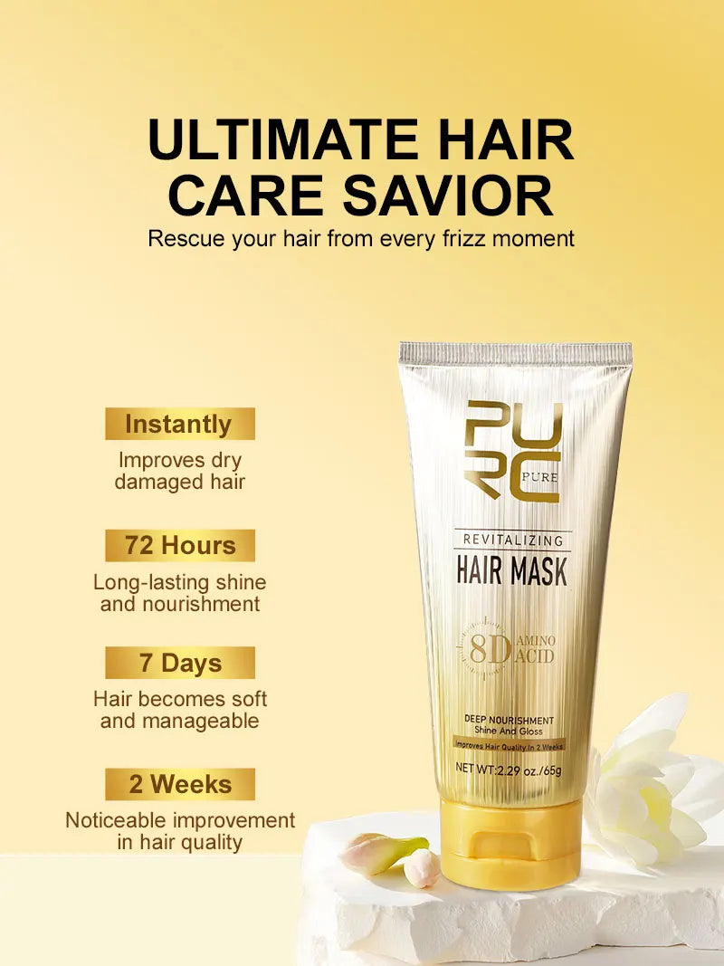 PURC Argan Oil Hair Mask Smoothing Repair Damaged Frizz Hair Treatment Straightening Nourishing Shine Hair Care 65g New Sales