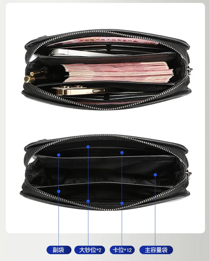 Leather Wallet FL-V1 Men Business Clutch Bag Smart Fingerprint Lock Security Anti Theft Handbag Black Safety Men Wallet сумка 가방