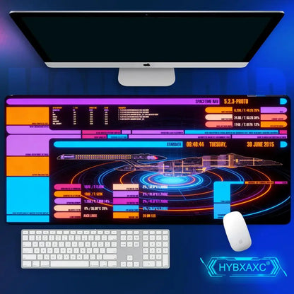 Starship Blueprint Pad Desk Pad HYBXAXC Gamer Computer Cabinet Star Trek Game Office Accessories Keyboard Anime Extended Large
