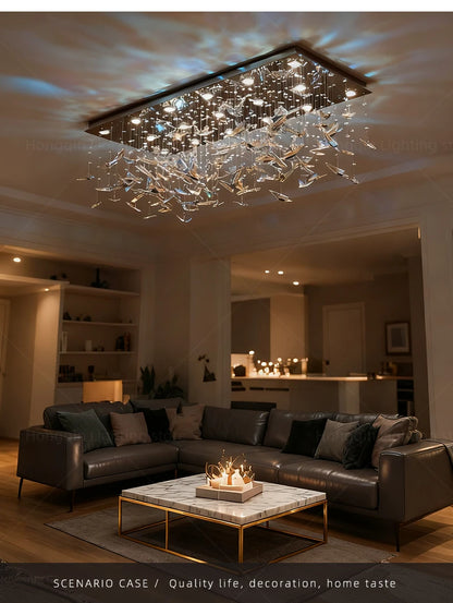 Crystal Chandelier Pendants Butterfly Chandelier Over the Table  Hanging Lights for Kitchen Island Living Room Pendent Lamp