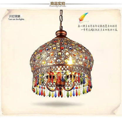 design lamp pendant lighting crystal Bohemia Retro droplight Iron handmade pendant lights for restaurants hanging lights bedroom