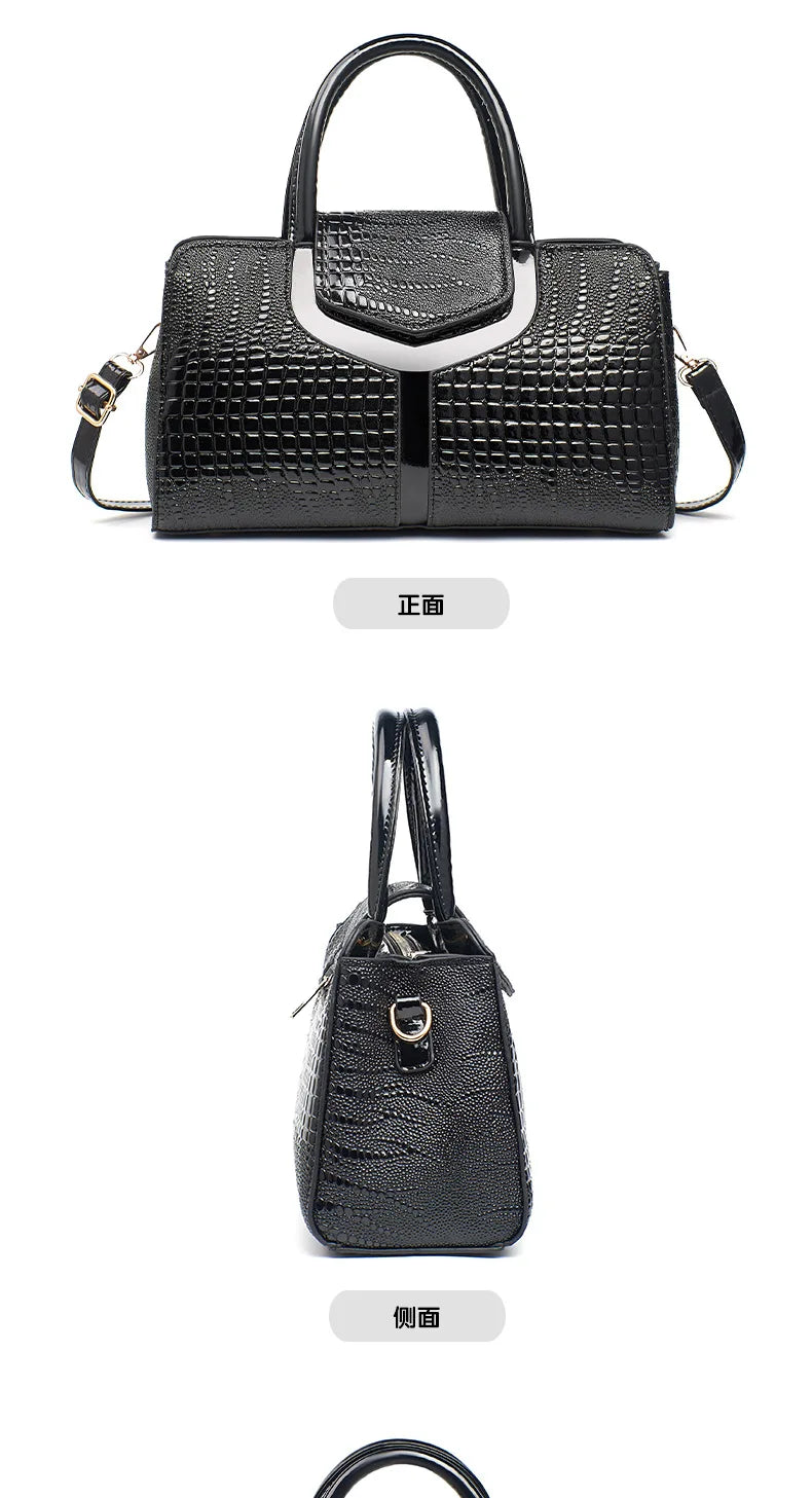 2025 Fashion New Crocodile Pattern Handbag Women'S Large Capacity Shoulder Bag Classic Retro Crossbody Bag Commuter Tote Bag