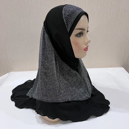 H076 Adults or big girls medium size 70*60cm pray hijab muslim hijab scarf islamic headscarf hat amira pull on headwrap