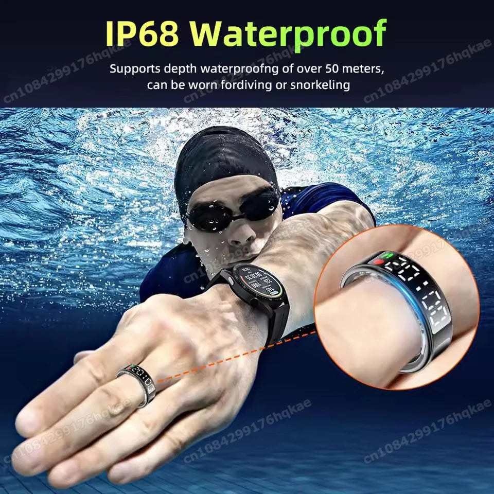 2026 New Sr08 Smart Ring LED Display Screen and Touch, Men Women, Heart Rate Health Monitoring, 5ATM Waterproof Sports Smartring
