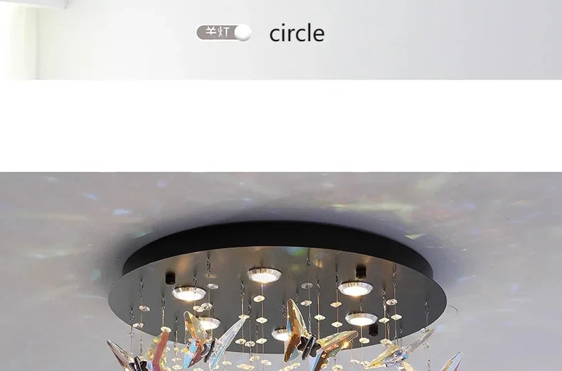 Vintage Crystal Ceiling Pendant Shining Creative LED Hanging Lamp Living Room Restaurant Chandelier Mood Light Indoor Lights