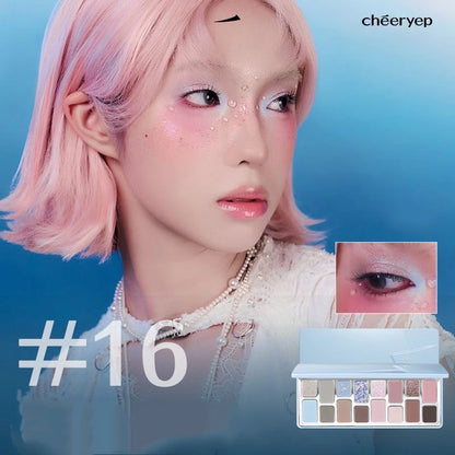 Chéeryep Gift Box Glitter Eye Shadow Palette Makeup Lipstick Moisturize Lip Balm Mirror Set Makeup Kits For Women All in One
