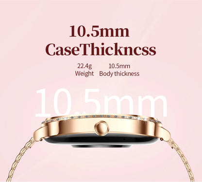 New Fashion Women's Smart Watch Heart Rate 1.75 Inch 240*296 HD Screen Diamond Watch Bluetooth Call Waterproof SmartWatch Ladies