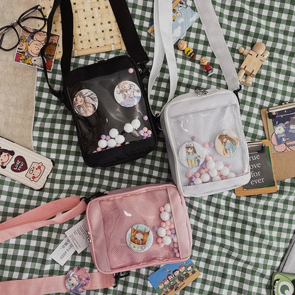 Female Ita Crossbody Bag Womens Transparent Messenger Bag Girls Cute-Lolita Shoulder Bags Teens Fashion Satchels Bag Ins