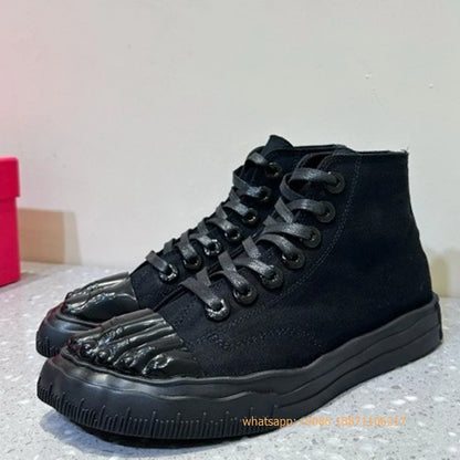 Golden Five Fingers Catwalk Ladies Shoes 2024 Summer New Sexy Street Thick Sole Sports Casual Pumps Model Party Lace Up Sneakers