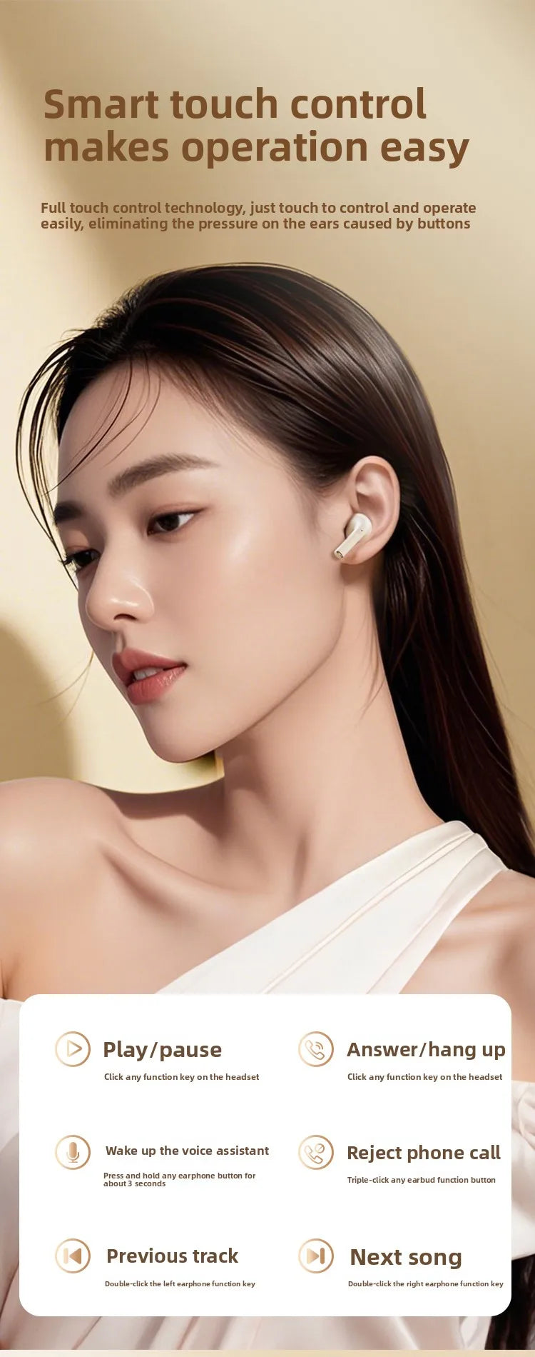 Original New Lenovo TWS Earphones EA166 Bluetooth V5.4 True Wireless Headphones Hi-Fi Sound Waterproof Headset Leather Texture