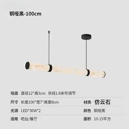 Italian Minimalist Pendant Lights Imitation Marble Strip Hanging Lamp Dining Table Restaurant Home Ceiling Decoration Chandelier