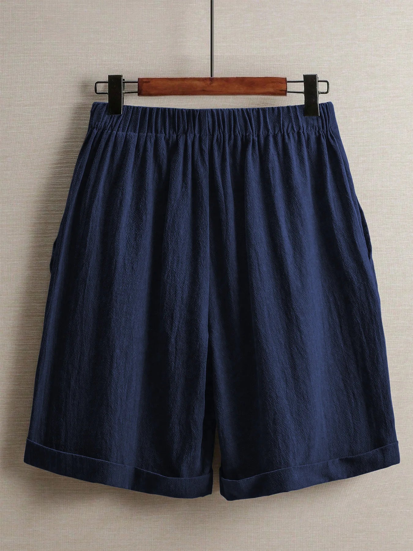 Summer women's thin five-point pants, wide-leg casual straight-leg high-waisted women's pants, fashionable outdoor sports pants