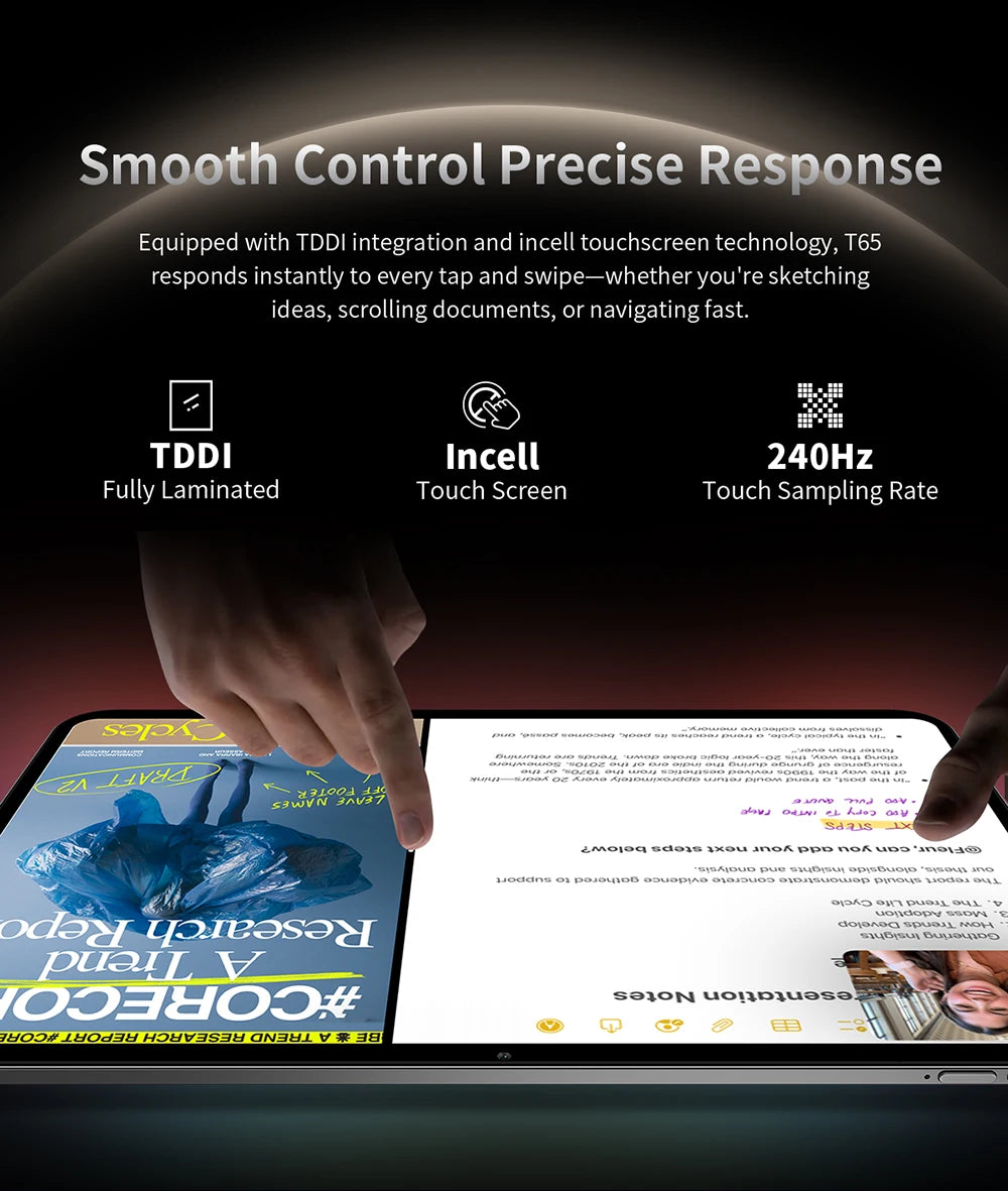 Teclast T65 13.4 Inches 2K 120Hz Screen Unisoc T7280 Octa Core Max 26G RAM 128GB ROM 8000mAh Battery Android 16 Tablets Dual SIM