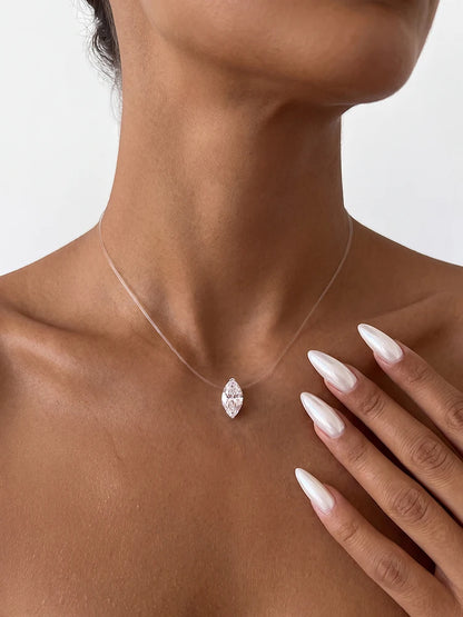 GRA 1CT Moissanite Diamond Classic Marquise Necklace For Women 925 Sterling Silver Anniversary Party High Quality Fine Jewelry