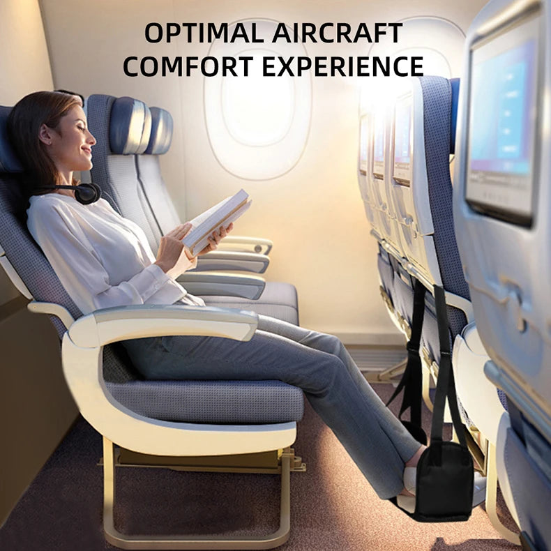 Newest Airplane Foot Hammock Airline Foot Rest With Removable Pad Adjustable Strap Foot Hammock With Menory Foam For Travel
