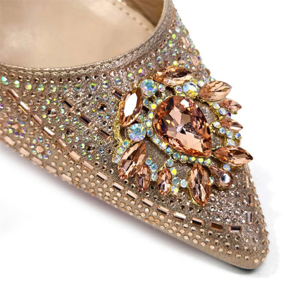 New Fashion Women's Summer Elegant High Heels Women's Sandals Luxury Wedding Italian Women's Party Shoes All Diamond