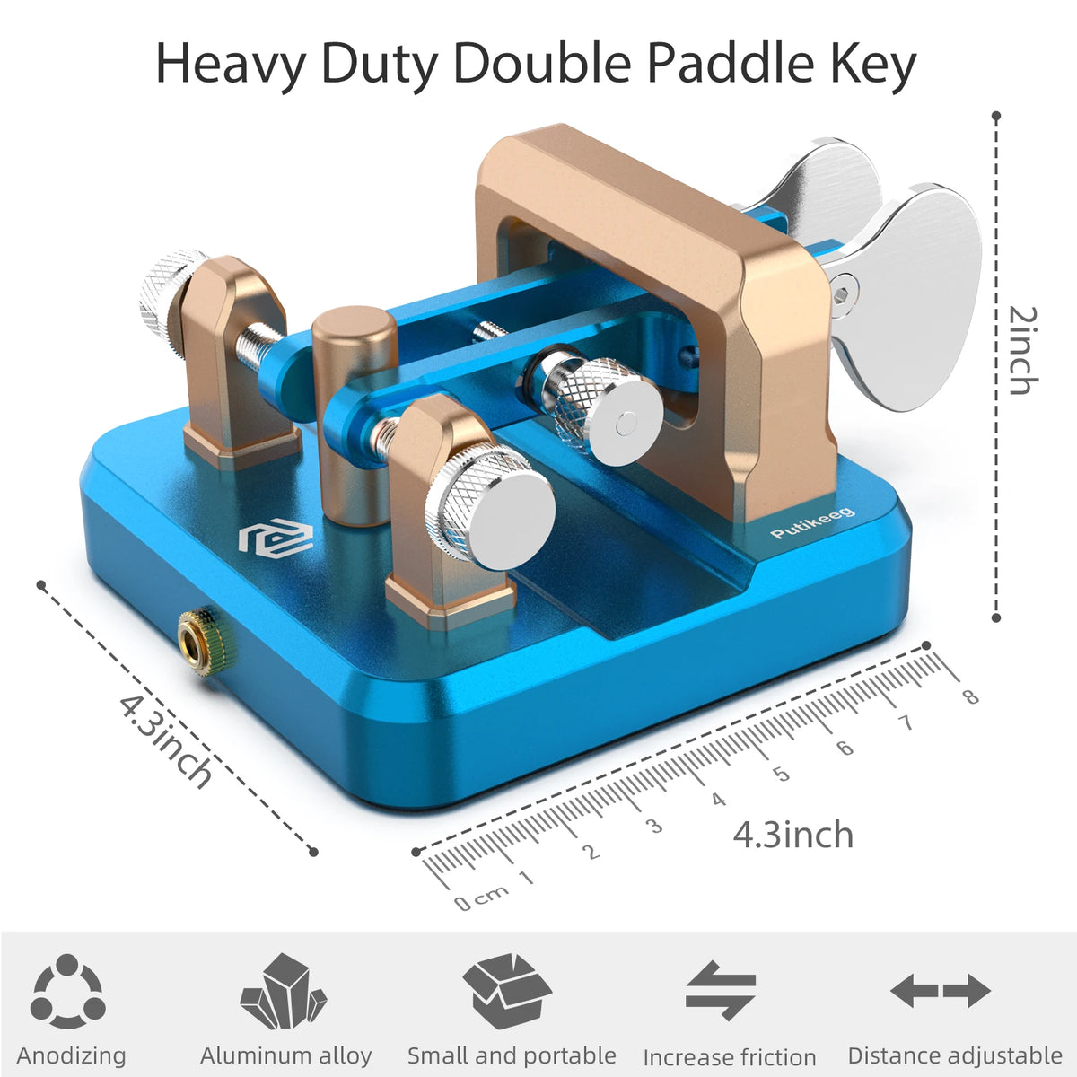 Putikeeg Auto Morse Keyer Double Oars Telegraph Key CW key for amateur radio users