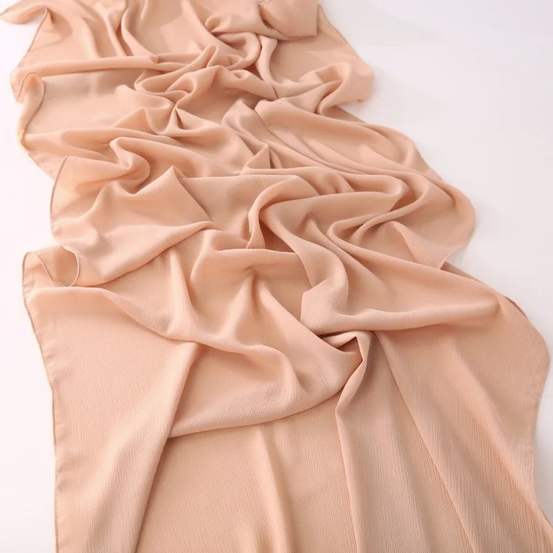 180*70CM Chiffon Hijabs For Woman Soft Long Turban Veil Scarves Muslim Hijab Shawls Islam Women Head Wraps Accessoires Ramadan