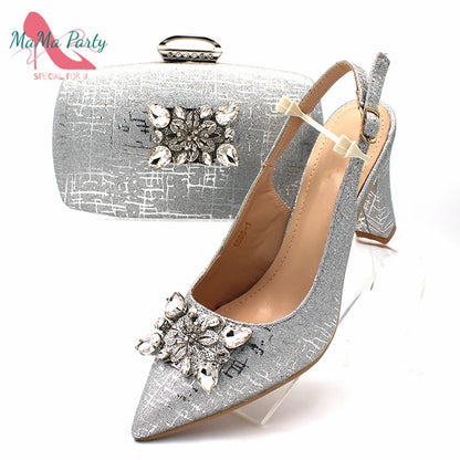The US for Duty Free  Specials Design Nigerian Women Shoes Matching Bag Set in Royal Blue Color Italian Ladies Pumps for  Party