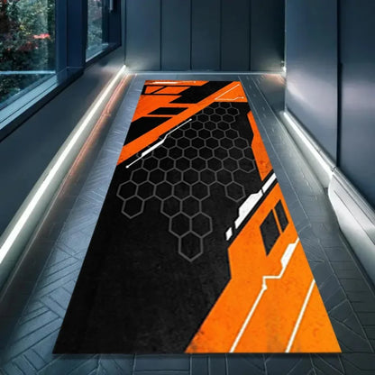 VIKAMA Cool Mecha Motorcycle Display Rug: Durable, Stain-Resistant Hallway and Aisle Mat for Motorcycle Parking and Home Decor
