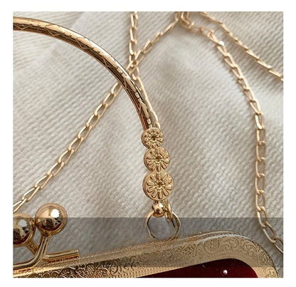 Luxury Design Women's Evening Clutch Purse Dinner Party Ladies Small Clip Shoulder Bag Handbags Retro Female Chain Crossbody Bag