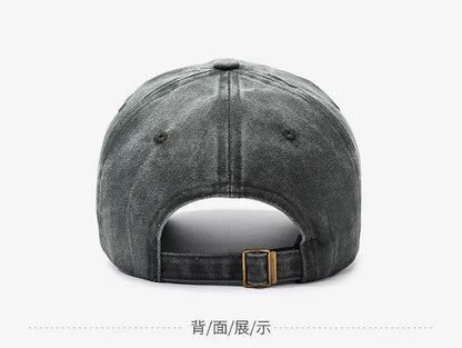 Outdoor sports hat retro men's washed faded old cowboy hat M letter cotton soft top embroidered sunshade baseball cap