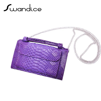Luxury Snake Pattern Chain Flap Handbags Evening Clutches Crossbody Messenger Shoulder Bags Women Female Ladies Luxurious Purses