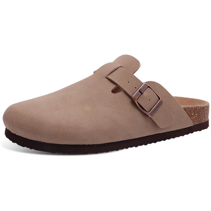 Evshine Men's Cow Suede Clogs with Arch Support Leather Mules Comfort Fashion Potato Shoe Women Cork Footbed Genuine Suede Clogs