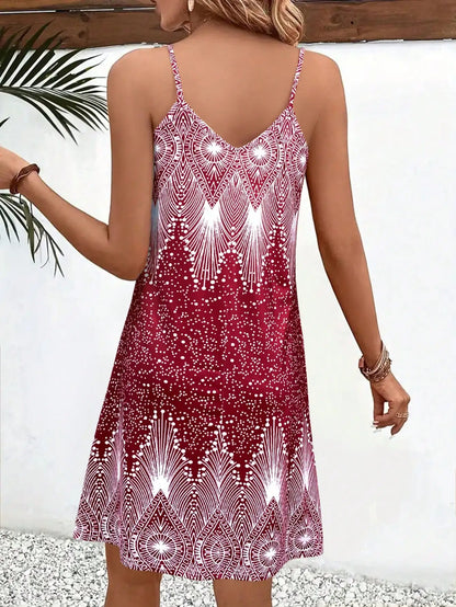 Women's Strappy Summer Dress,Simple Sleeveless Floral Sundress, Beach V-Neck Dress for summer clothes,Casual summer outfits