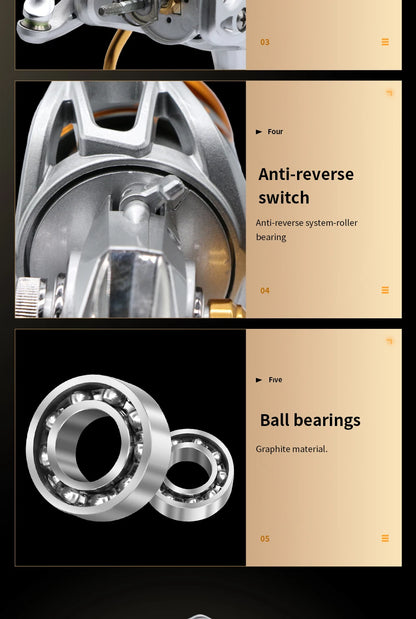 ROOBLINOS TC Spinning Fishing Reel 10KG Max Drag 5.2:1 Gear Ratio Stainless Steel Main Shaft Ball Bearings Freshwater Saltwater