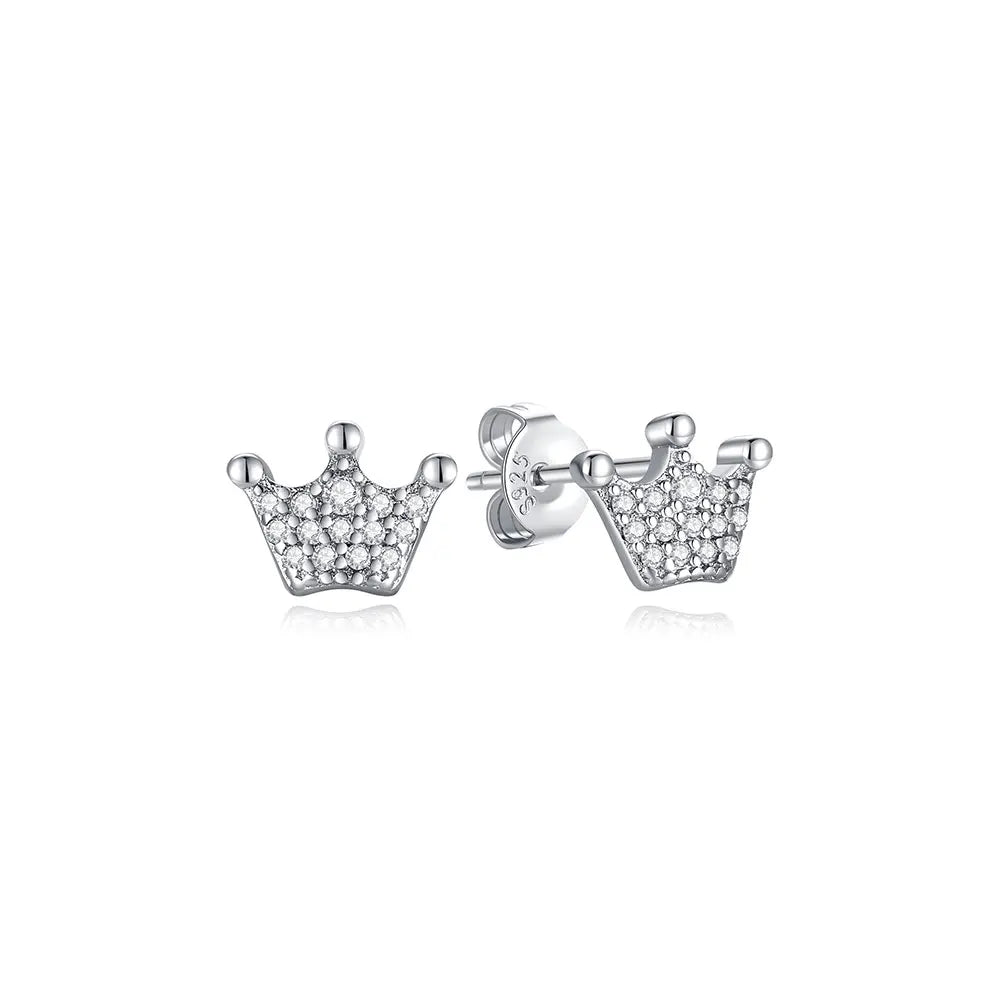 Original 925 Sterling Silver Earrings Infinity Love Heart Piercing Crystals Stud Earings For Women Birthday Gift Luxury Jewelry