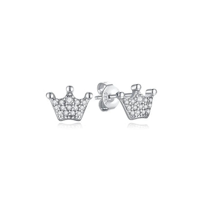 Original 925 Sterling Silver Earrings Infinity Love Heart Piercing Crystals Stud Earings For Women Birthday Gift Luxury Jewelry