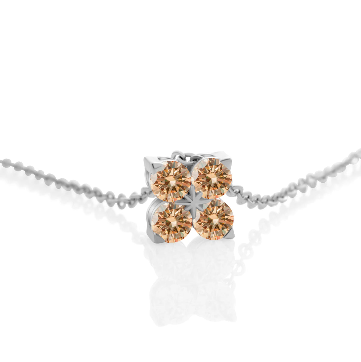Classic Four Leaf 925 Sterling Silver 0.4CT D Color Moissanite Silver Necklace Chain For Women Fine Jewelry Gift Birthday Party