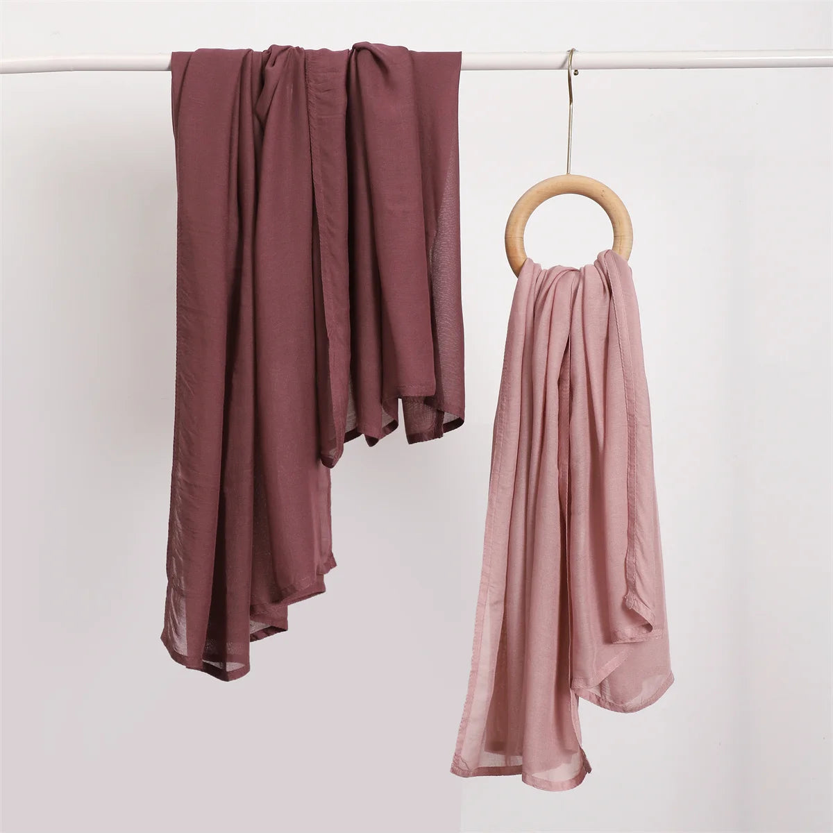 Fashion Muslim Hijab For Women Cotton Rayon Modal Hijab Scarf Solid Color Headscarf Wraps Islamic Headband Turban Veils 185*75CM