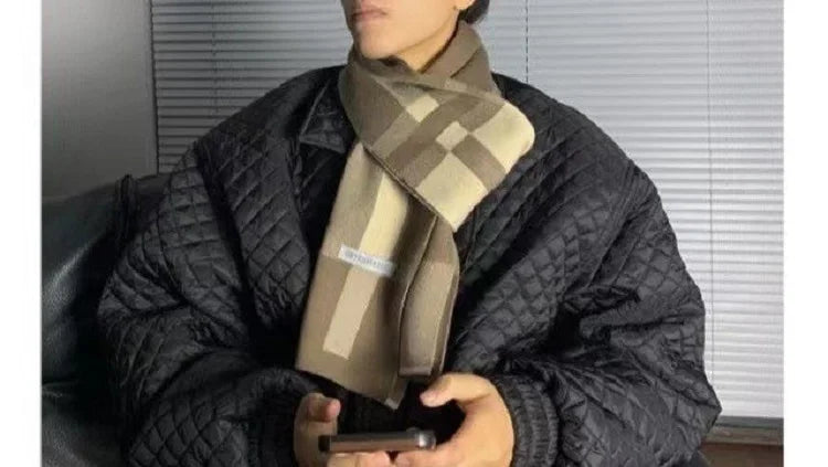 Winter Men Scarf Keep Warm Scarf Casual Fashion Brand Designers Knit Neckerchief Patchwork Wool Cashmere Scarf Shawl Wrap AC2228