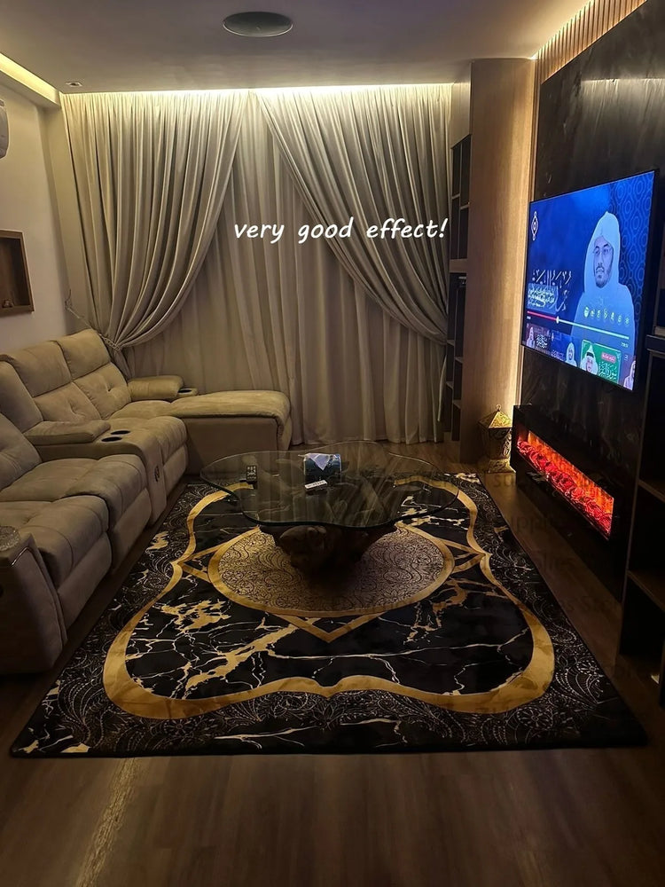Europe and America Luxury Rugs for Living Room Decoration Home Golden Parlor Large Carpet Non-slip Bedroom Mat Washable Soft Rug