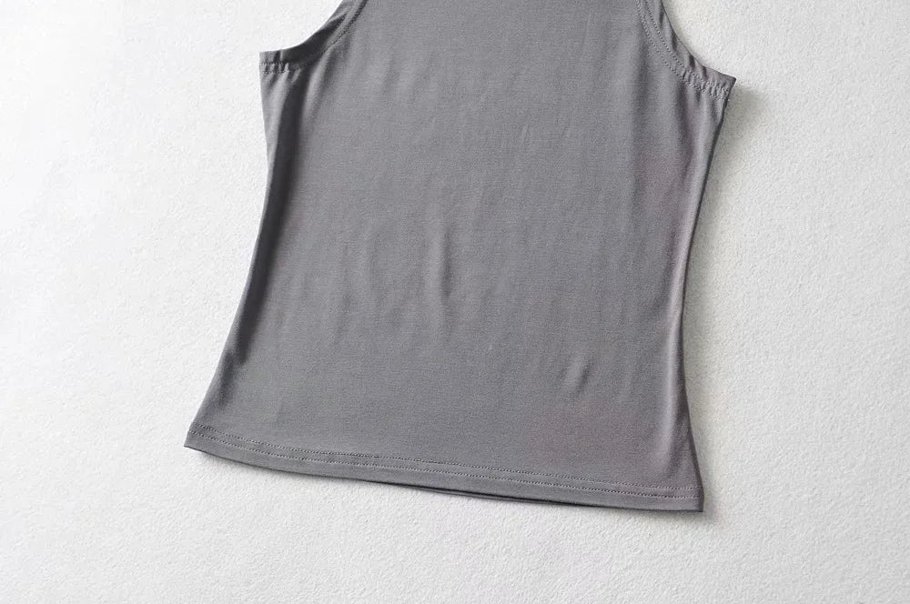 2024 Summer NEW Arrival Women Solid Color Causal Sexy Croped-Top Sleeveless Tank Streetwear