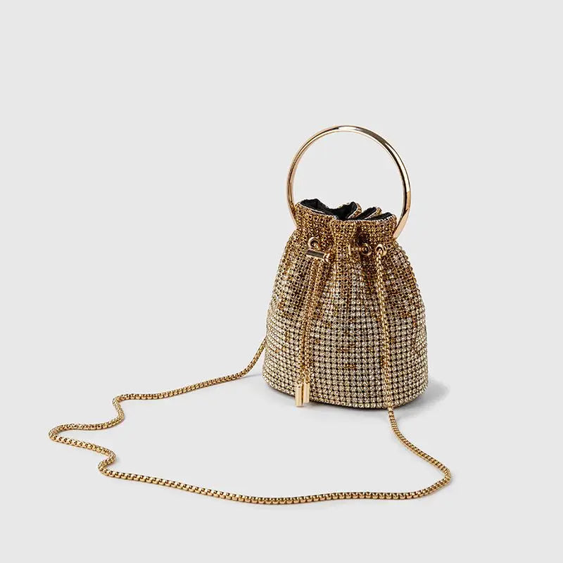 Diamond Bucket Bag for Women  Rhinestones Bling Shoulder Bags FashionTote Handbag Luxury Design Purse Crossbody Bag