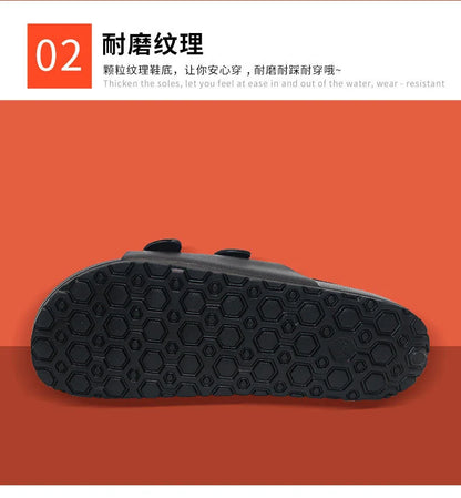 Shevalues Summer Flat Slippers For Women Men 2025 New Thick Sole Sandals With Double Buckle Fashoin Outdoor Antiskid Beach Slide