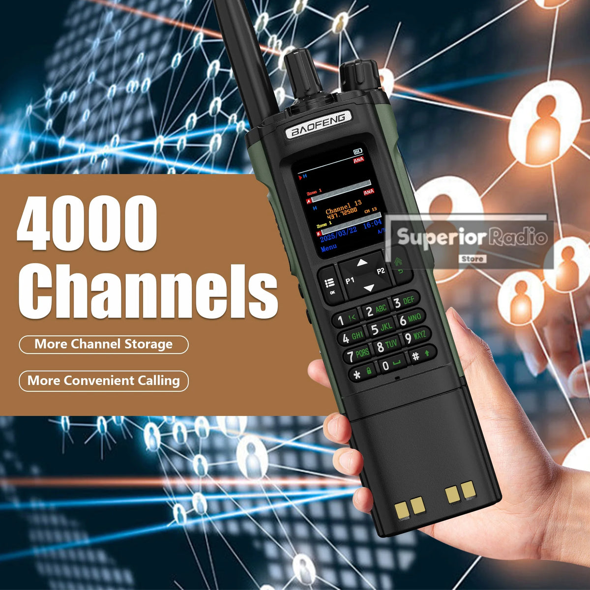 Baofeng DM-32 DMR Digital Walkie Talkie Upgraded Extended Battery High Capacity GPS APRS Dual Mode Analog Dual Time Slot  AM FM
