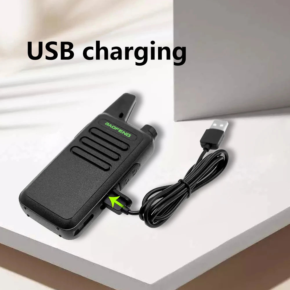2 STUKS Mini Walkie Talkie BF-T20 Portable Two Way Radio Opladen USB VOX Voor UHF 400-470MHZ Lange Afstand Communicatie Radio Up