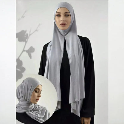Instant Hijab Scarf for Women Muslim Easy To Wear Jersey Head Scarf Wrap Thin Breathable Soft Sunscreen Pullover Head Wrap