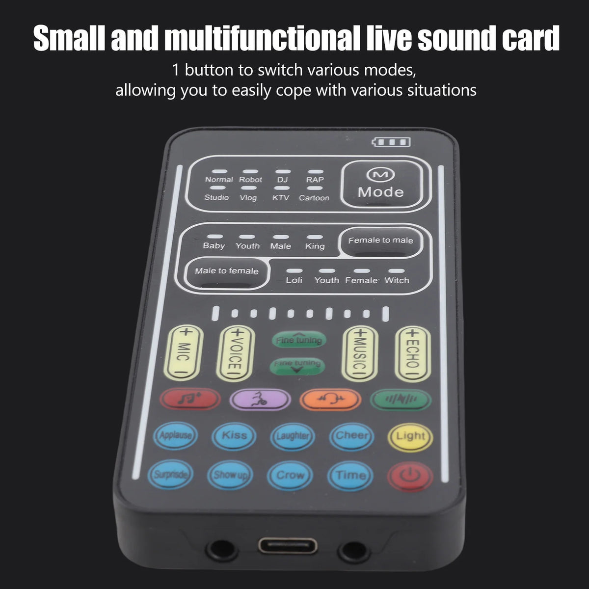 I9 Voice Changer Set Multifunction Portable Recording Mini Sound Card for Game  Recording Computer Sound Changer