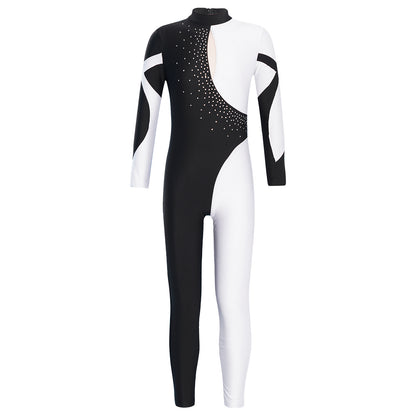 Kids Girls Long Sleeve Gymnastics Leotard Bodysuit Teens Gymnastics Jumpsuit for Girl Children Ballet Dance Costume Dancewear