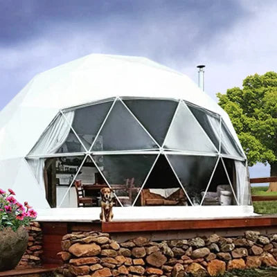 Flame Retardant Geodesic Dome Liner, Aluminum Foil Thermal Canvas Inner Cover for Outdoor Glamping Tent Accessory