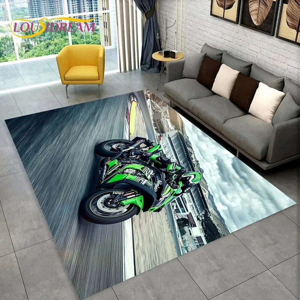 2026 New Kawasaki Printed Carpet Kawasaki Anti-slip Floor Rug for Hallway Carpet Living Room Bedroom Kitchen Foot Home Decors